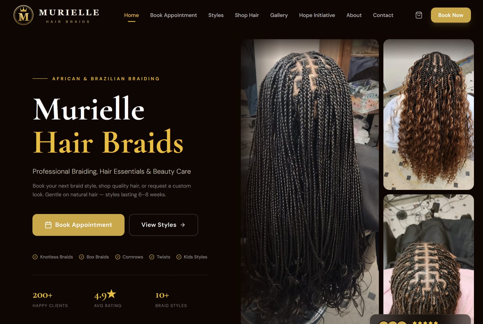 Murielle Hair Braids running in production